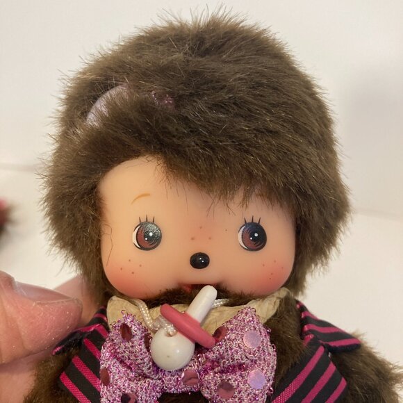 Bebichhichi Monchhichi Monkey Pair Star Plush Sekiguchi 7th Anniversary Suit Toy - Picture 5 of 10